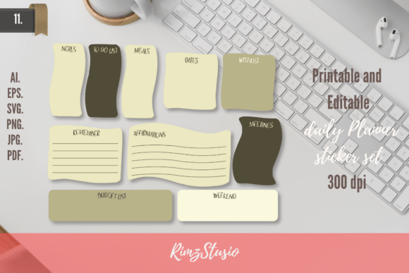 Download Daily Weekly Planner Stickers Vector Set - Set Collection
