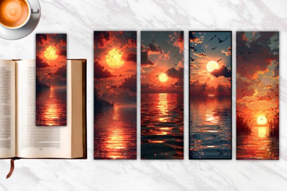 Download Sunset Oil Painting Bookmark - Set Collection