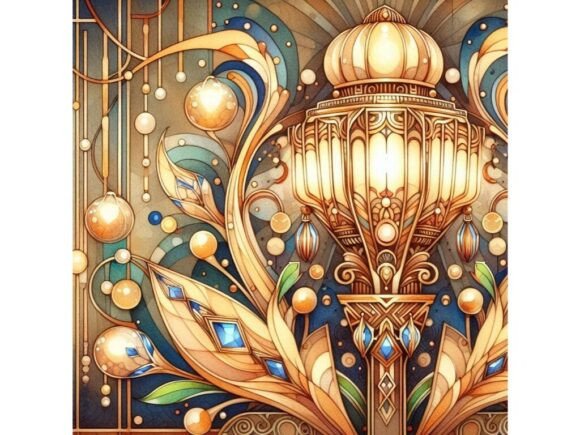 Download Lights in Art Deco-inspired Patterns - Pattern Collection