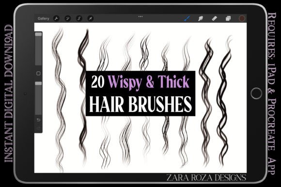 Download Procreate Wispy &amp; Thick Hair Brush Set - Set Collection