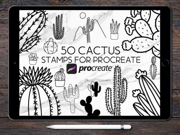 Download Cactus Procreate Stamps Brush Set - Set Collection