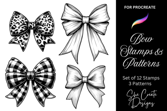 Download Procreate Bow Brush Stamps and Patterns - Pattern Collection