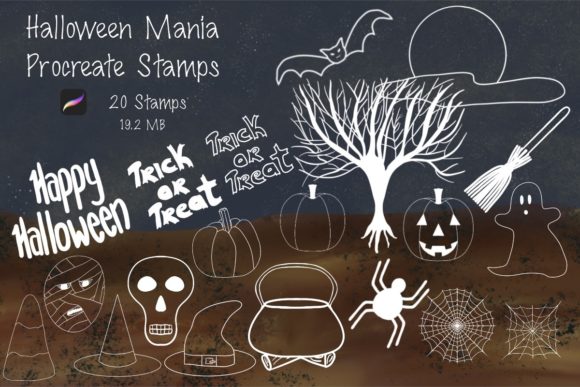 Download Halloween Mania Procreate Stamps - Premium Bundle