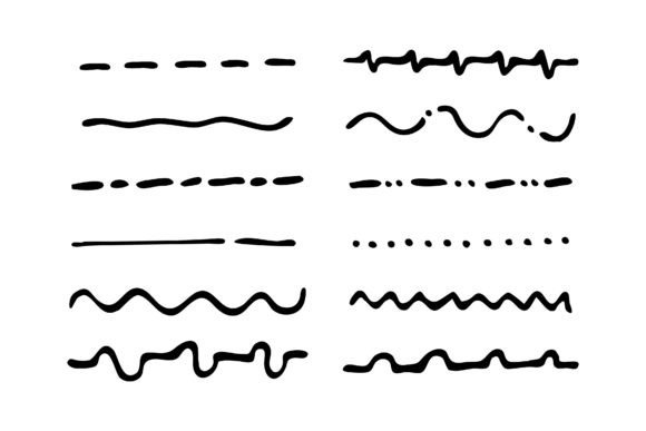 Download Set of Artistic Line Using Pen Brushes - Set Collection