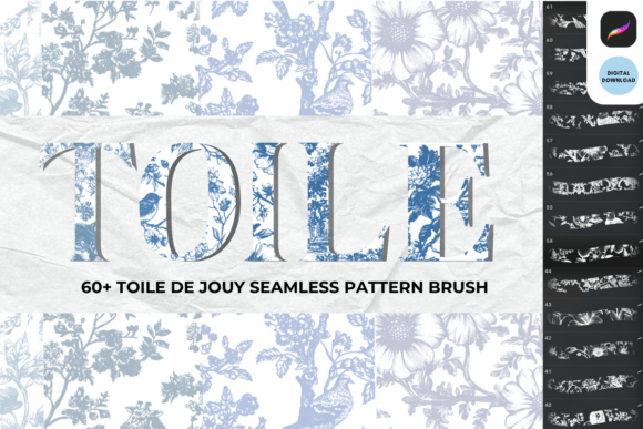Download Toile De Jouy Seamless Brush Set - Set Collection