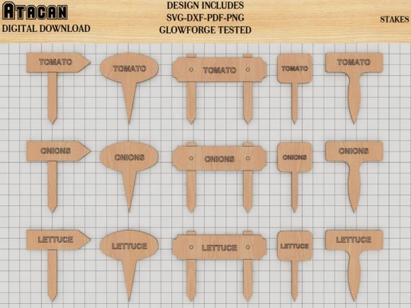 Download Garden Plant Stakes Set / Plant Markers - Set Collection