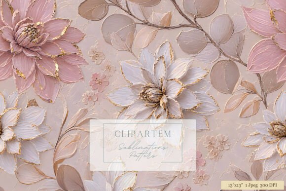 Download Gold Blush Floral Sublimation Pattern - Pattern Collection