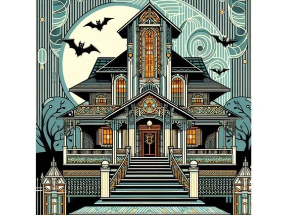 Download Haunted House with Art Deco Patterns - Pattern Collection