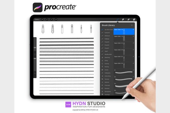 Download Zip Chain Stitch Brush Set for Procreate - Set Collection