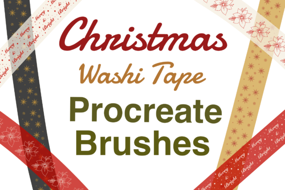 Download Christmas Washi Tape Procreate Brush Set - Set Collection