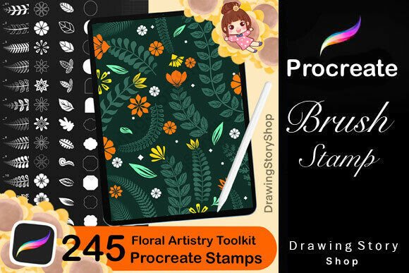 Download 245 Procreate Floral Brushes Set - Set Collection