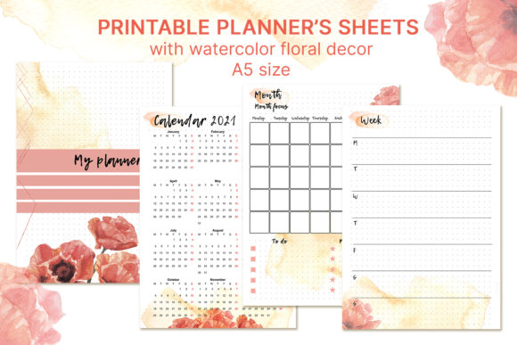 Download Printable Undated Planner's Sheets A5 - Print Collection