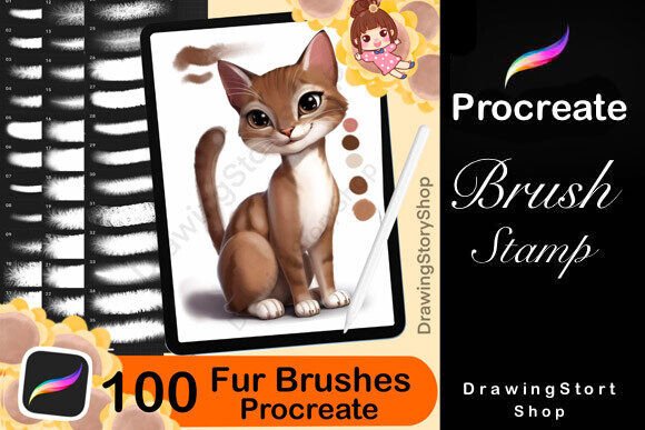 Download 100 Fur Brushes Set for Procreate - Set Collection