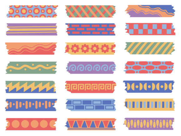 Download Set of Cute Washi Tape Collection - Set Collection
