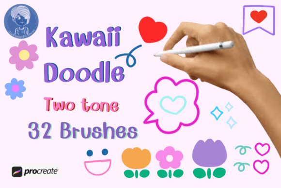 Download Kawaii Doodle Procreate Brush Set - Set Collection