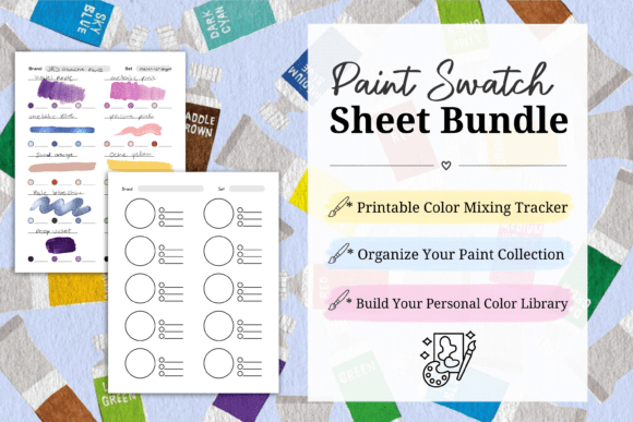 Download Printable Paint Swatch Sheets Bundle - Print Collection