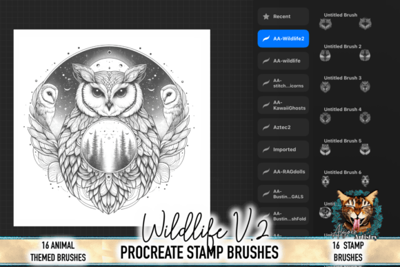 Download Wildlife Procreate Brush Set V.2 - Set Collection