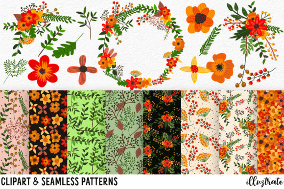 Download Flower Clipart and Seamless Patterns - Pattern Collection