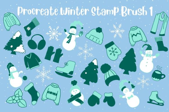 Download Procreate Winter Stamp Brush Set 1 - Set Collection