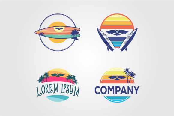 Download Set of Beach Logo Vector Design - Set Collection
