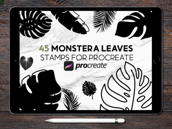 Download Monstera Leaf Procreate Stamp Brush Set - Set Collection