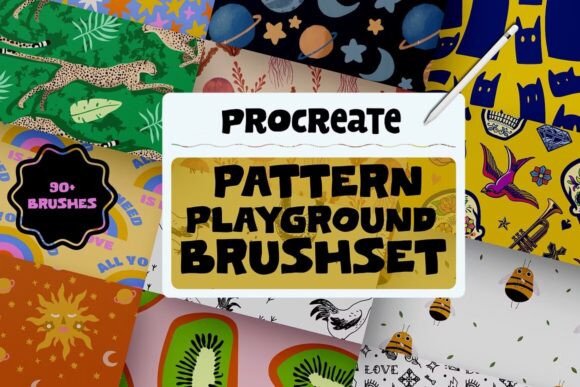 Download 128 Procreate Patterns Brushset - Pattern Collection