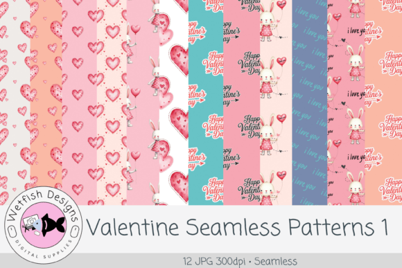 Download Valentine Seamless Patterns 1 – 12 JPG - Pattern Collection
