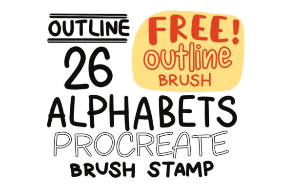 Download 26 Alphabet Brush Stamp, Procreate Brush - Premium Resources