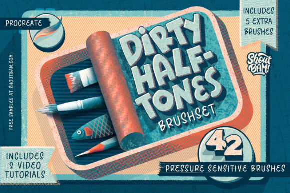 Download Dirty Halftones Brush Set - Set Collection