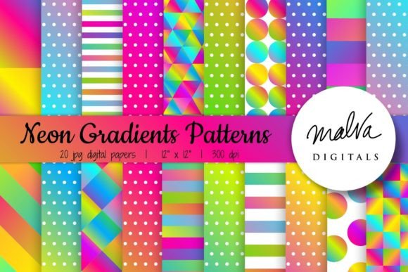 Download Neon Gradients Geometric Patterns - Pattern Collection