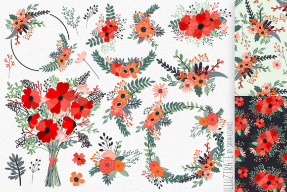 Download Flower Clipart and Seamless Patterns - Pattern Collection