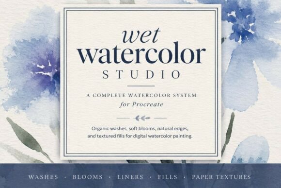Download Wet Watercolor Procreate Brush Set - Set Collection