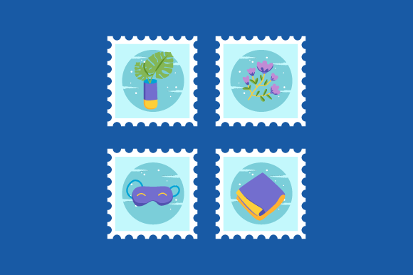 Download Set of Winter Stamp Design Collection 03 - Set Collection