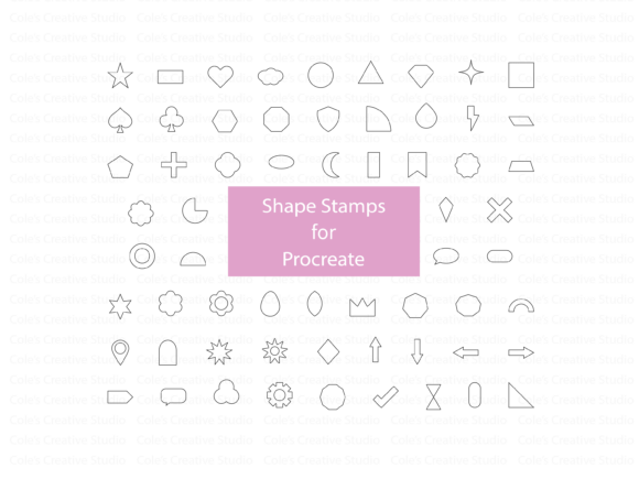 Download Procreate Outline Shape Brush Stamp Set - Set Collection