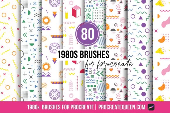 Download 1980s Procreate Pattern Brushes &amp; Stamps - Pattern Collection