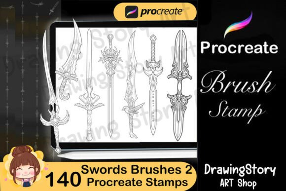 Download 140 Sword Procreate Brushes Set2 - Set Collection