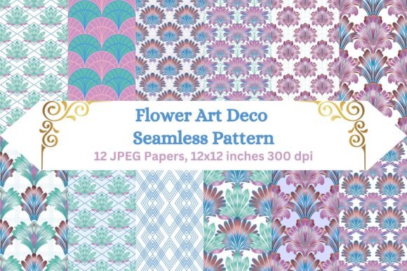 Download Flower Art Deco Seamless Pattern - Pattern Collection