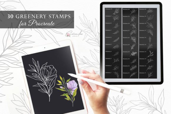 Download Greenery Procreate Stamps Brushset - Set Collection