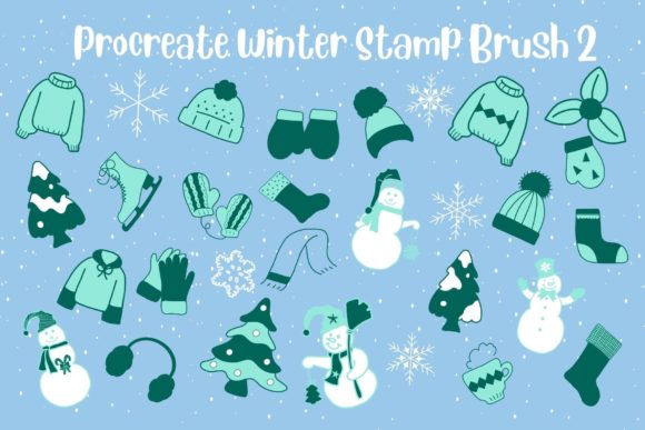Download Procreate Winter Stamp Brush Set 2 - Set Collection