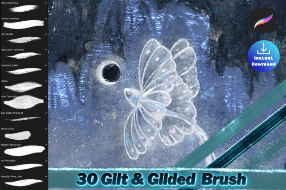 Download Procreate Gilt &amp; Gilded Brush Set - Set Collection