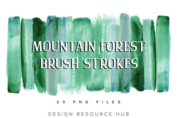 Download Mountain Forest Digital Brush Stroke Set - Set Collection