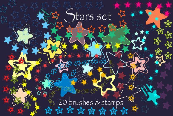 Download 20 Procreate Brushes Stars Set - Set Collection