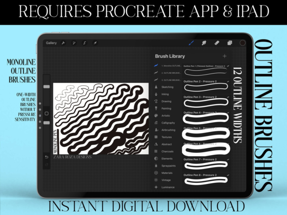 Download Procreate Outline Brush Set Bundle - Set Collection