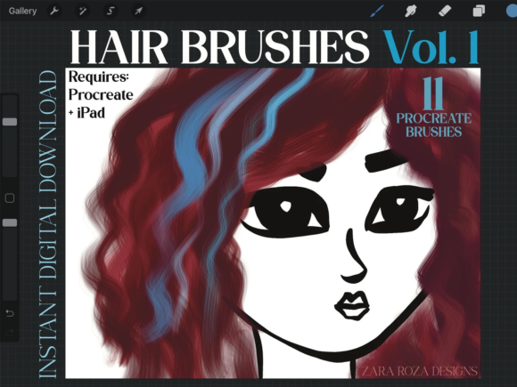 Download Procreate Hair Brush Set Bundle Vol. 1 - Set Collection