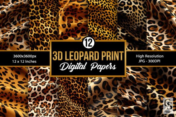 Download 3D Leopard Pattern Digital Papers - Pattern Collection