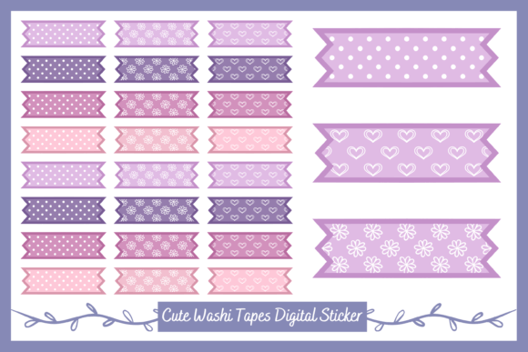 Download Printable Washi Tape Digital Stickers - Print Collection