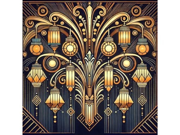 Download Lights in Art Deco-inspired Patterns - Pattern Collection