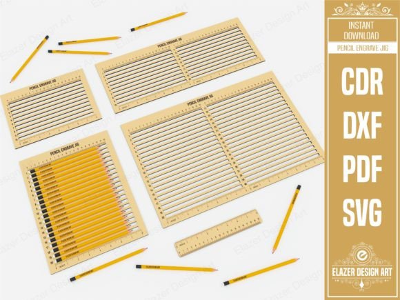 Download Pencil Engrave Jig Set &amp; Ruler Laser Cut - Set Collection