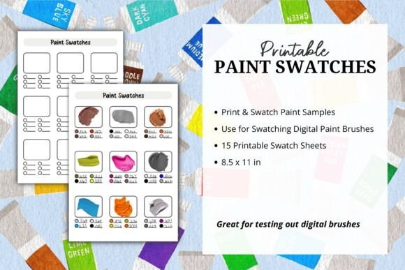 Download Printable Paint Swatch Sheets Bundle - Print Collection