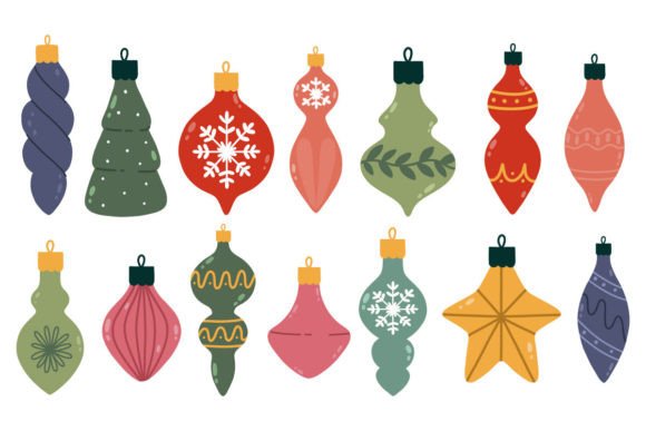 Download Set of Hand Draw Christmas Ornaments. - Set Collection